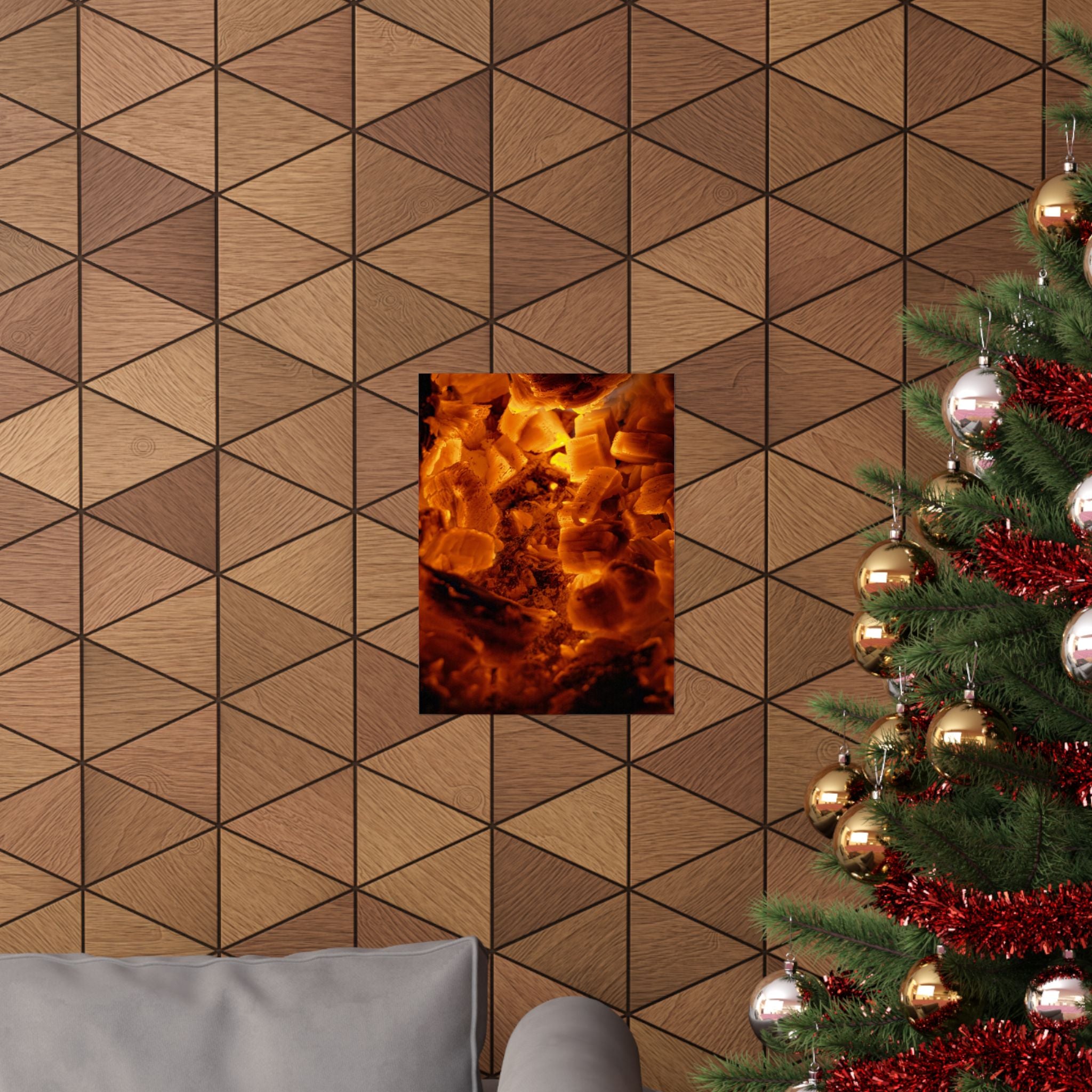 Embers Close-Up Matte Poster — Fiery Abstract Wall Art