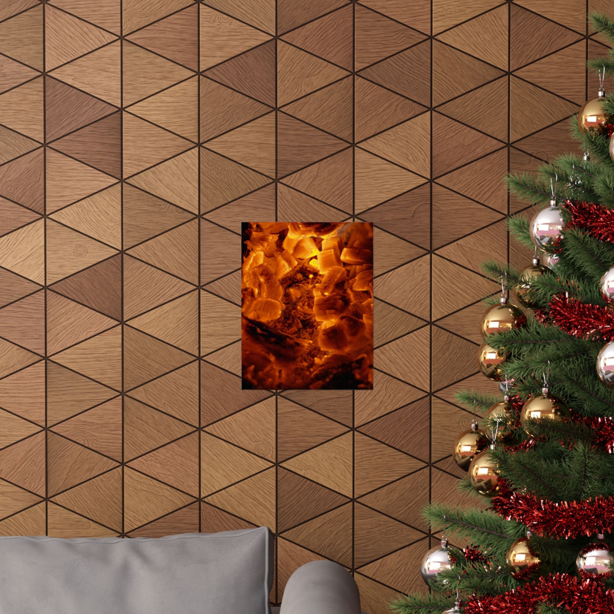 Embers Close-Up Matte Poster — Fiery Abstract Wall Art