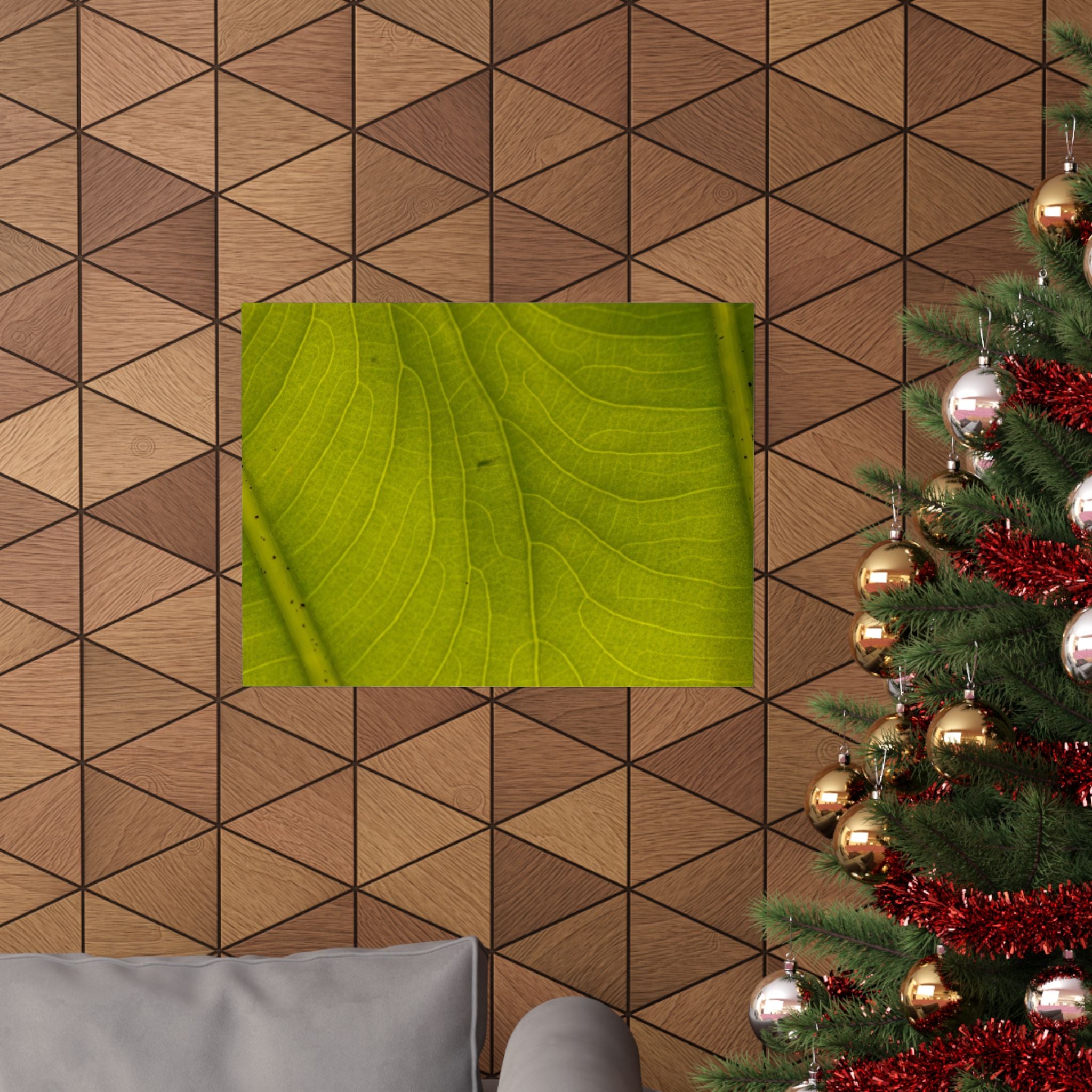 Botanical Leaf Close-Up Matte Poster — Green Nature Wall Art (Horizontal)