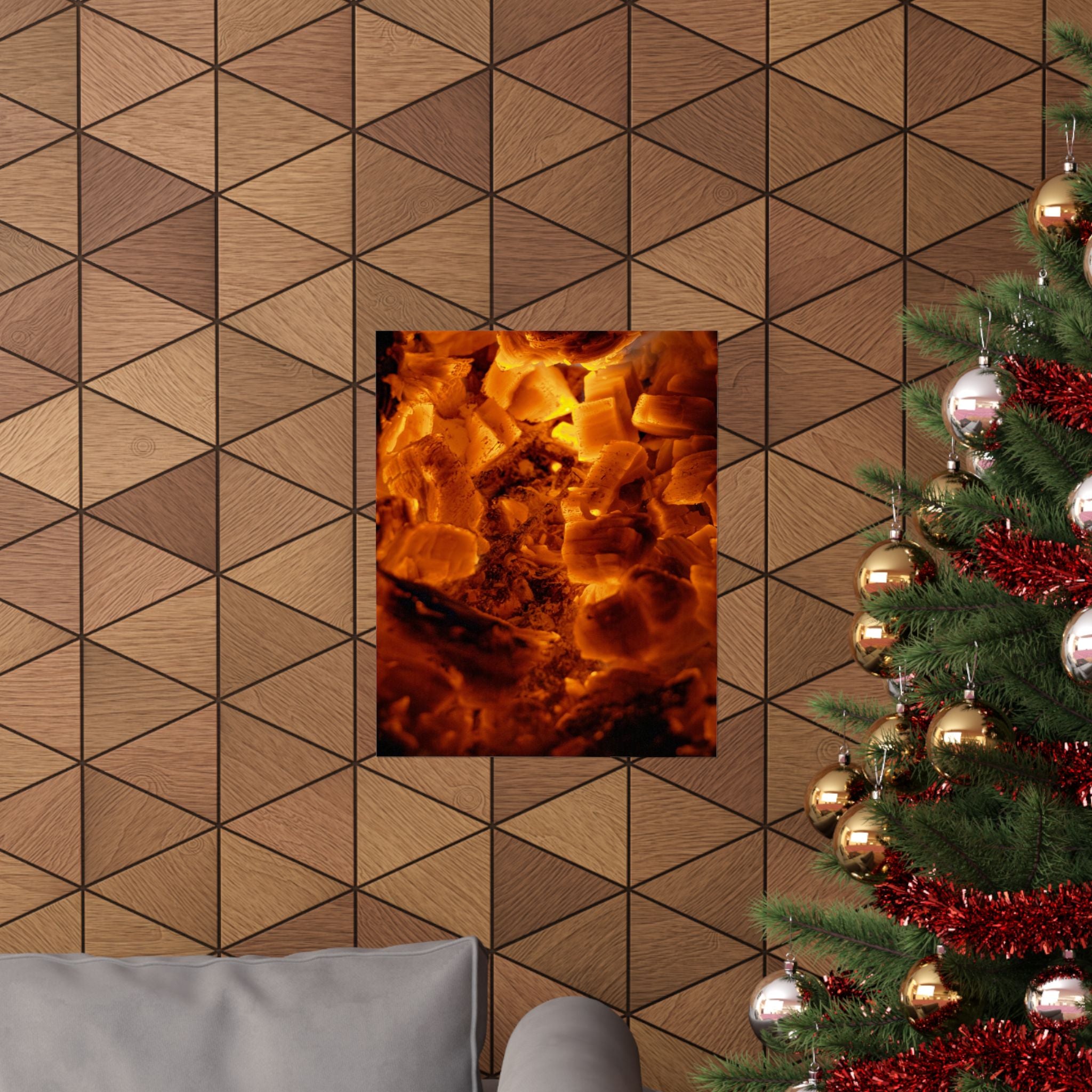 Embers Close-Up Matte Poster — Fiery Abstract Wall Art