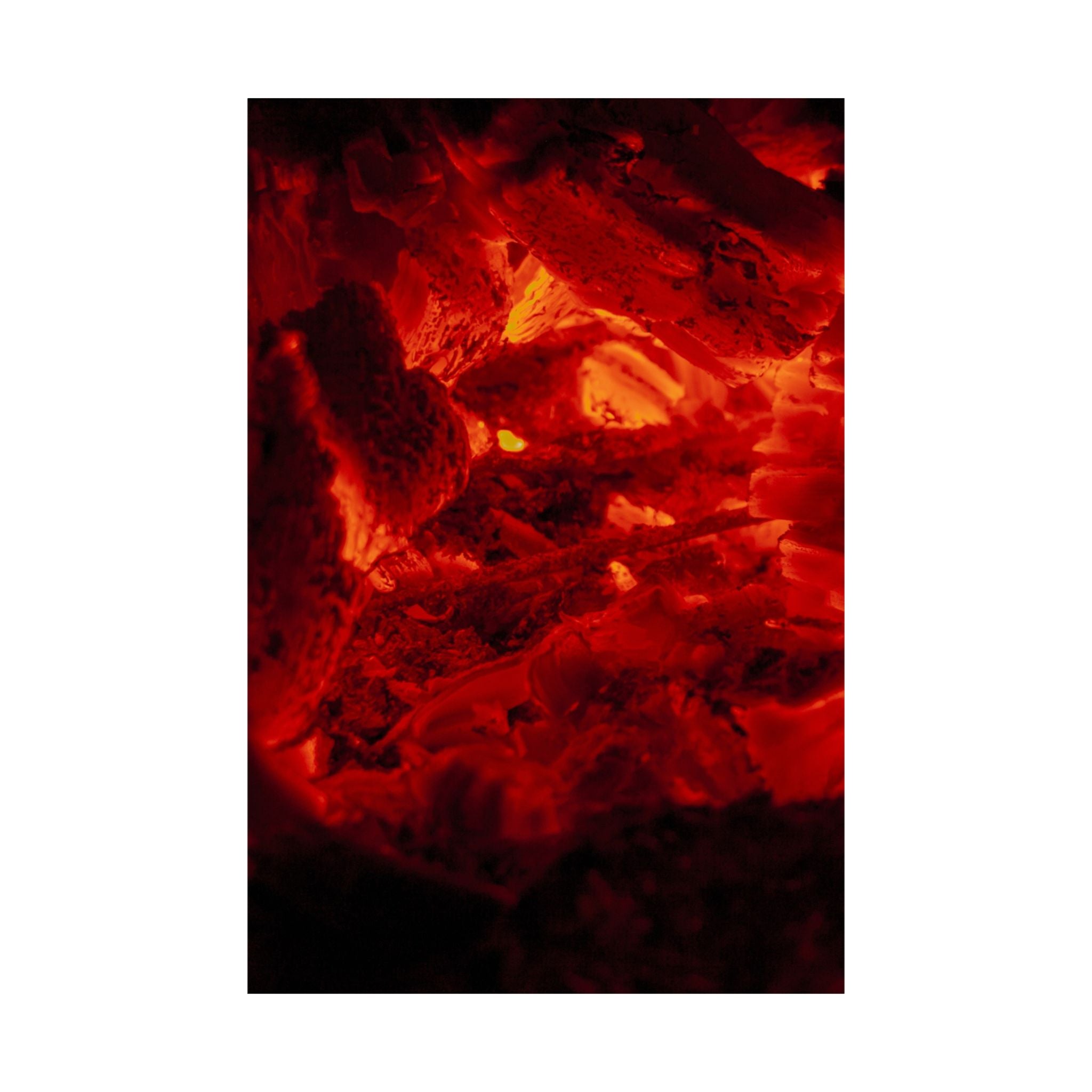 Molten Ember Matte Vertical Poster — Fiery Red Abstract Wall Art