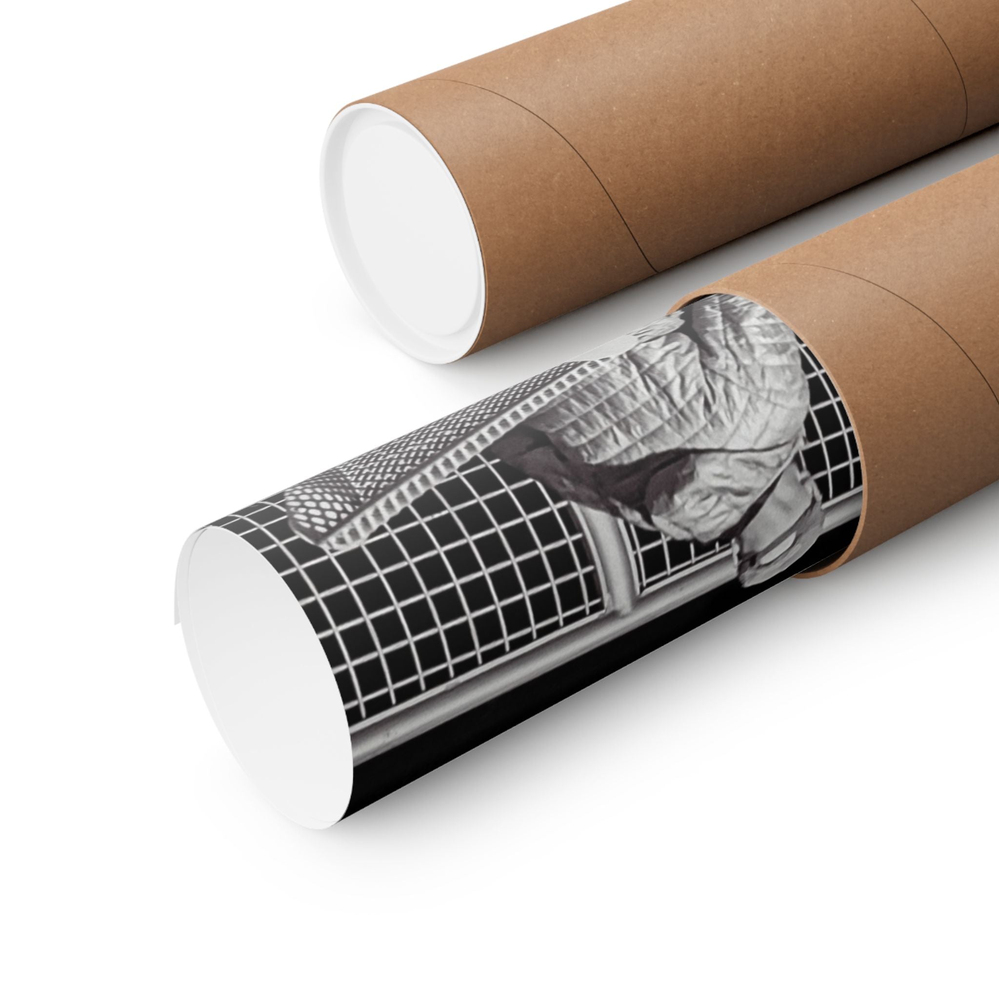 Black & White Lone Guitar Player Matte Vertical Poster — Minimalist wall art