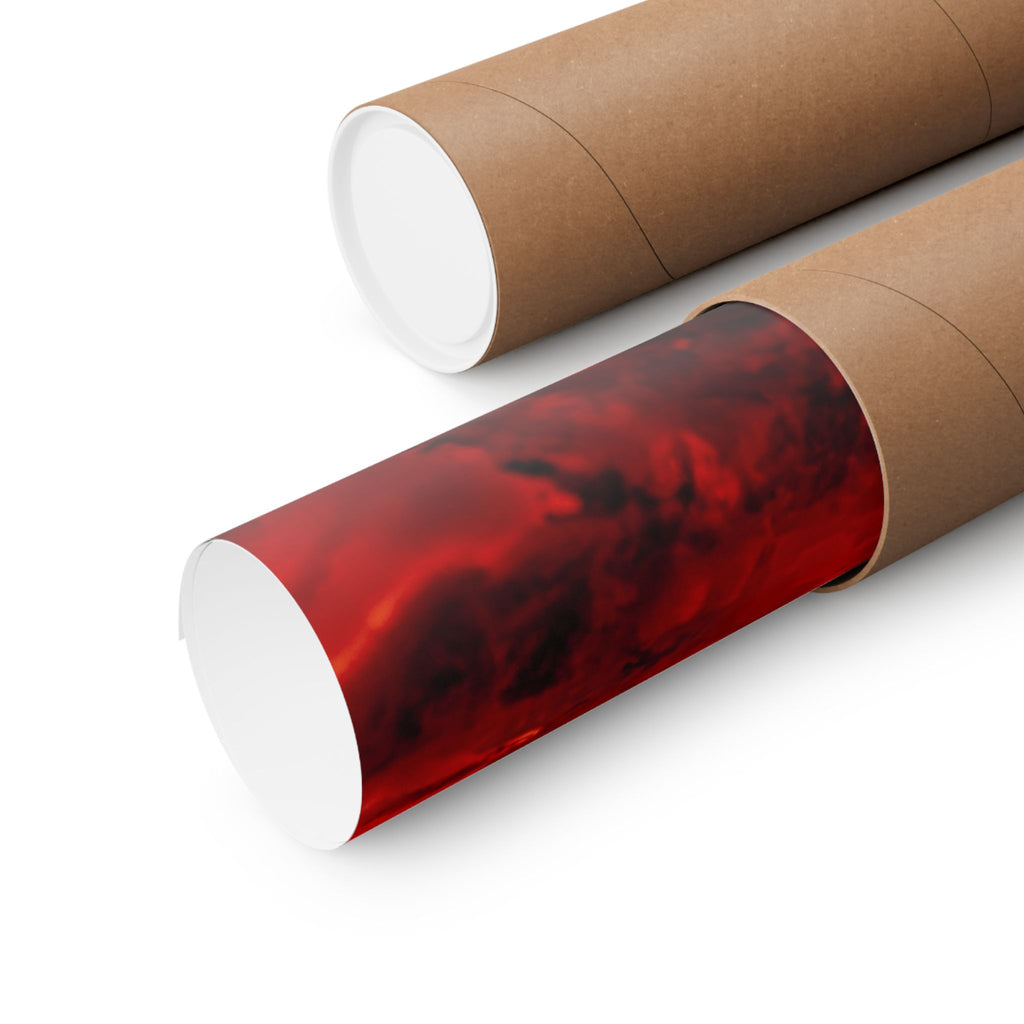 Molten Ember Matte Vertical Poster — Fiery Red Abstract Wall Art