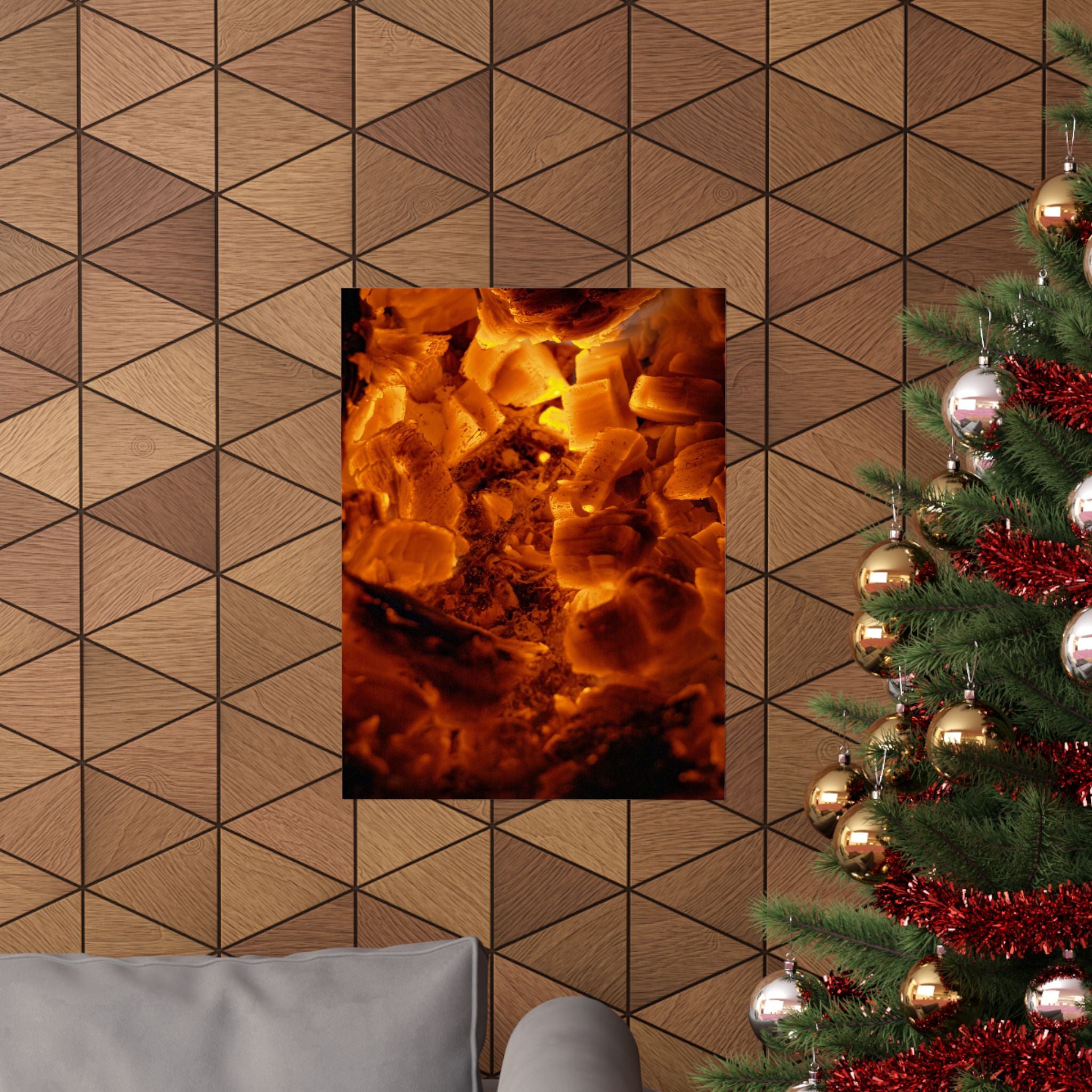 Embers Close-Up Matte Poster — Fiery Abstract Wall Art