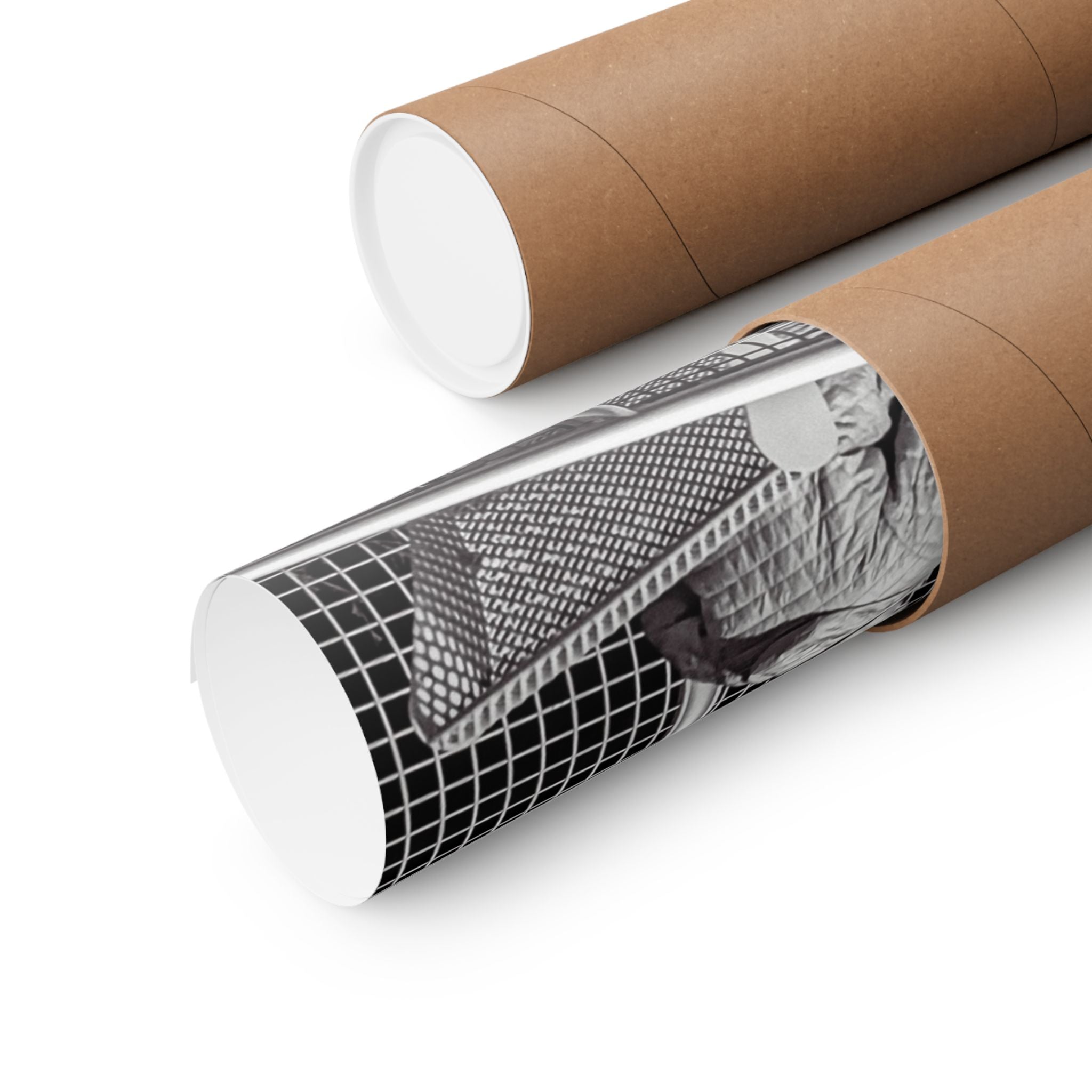 Black & White Lone Guitar Player Matte Vertical Poster — Minimalist wall art