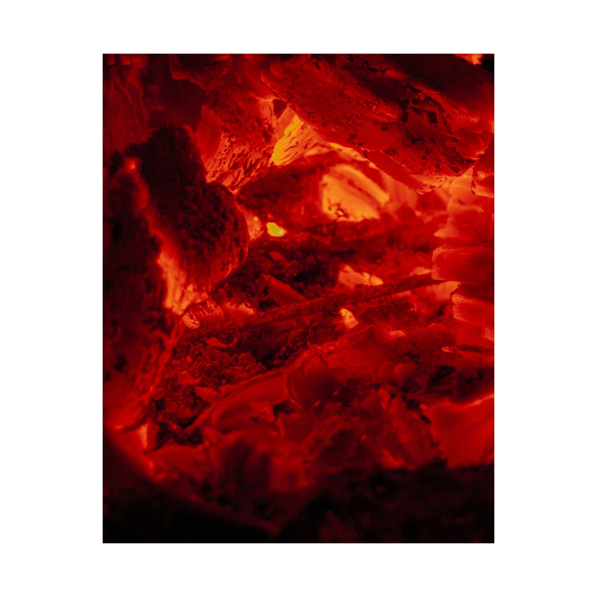 Molten Ember Matte Vertical Poster — Fiery Red Abstract Wall Art