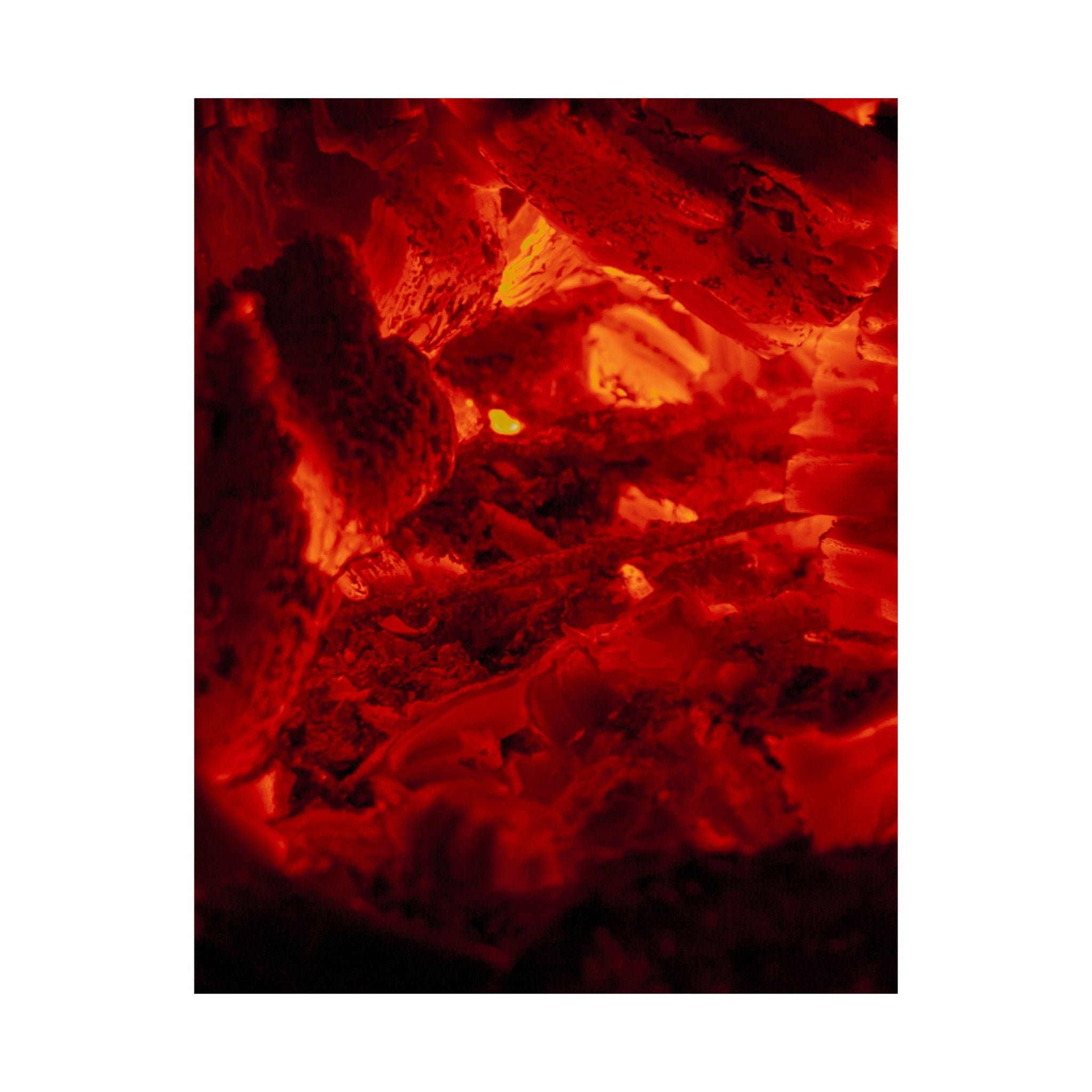 Molten Ember Matte Vertical Poster — Fiery Red Abstract Wall Art