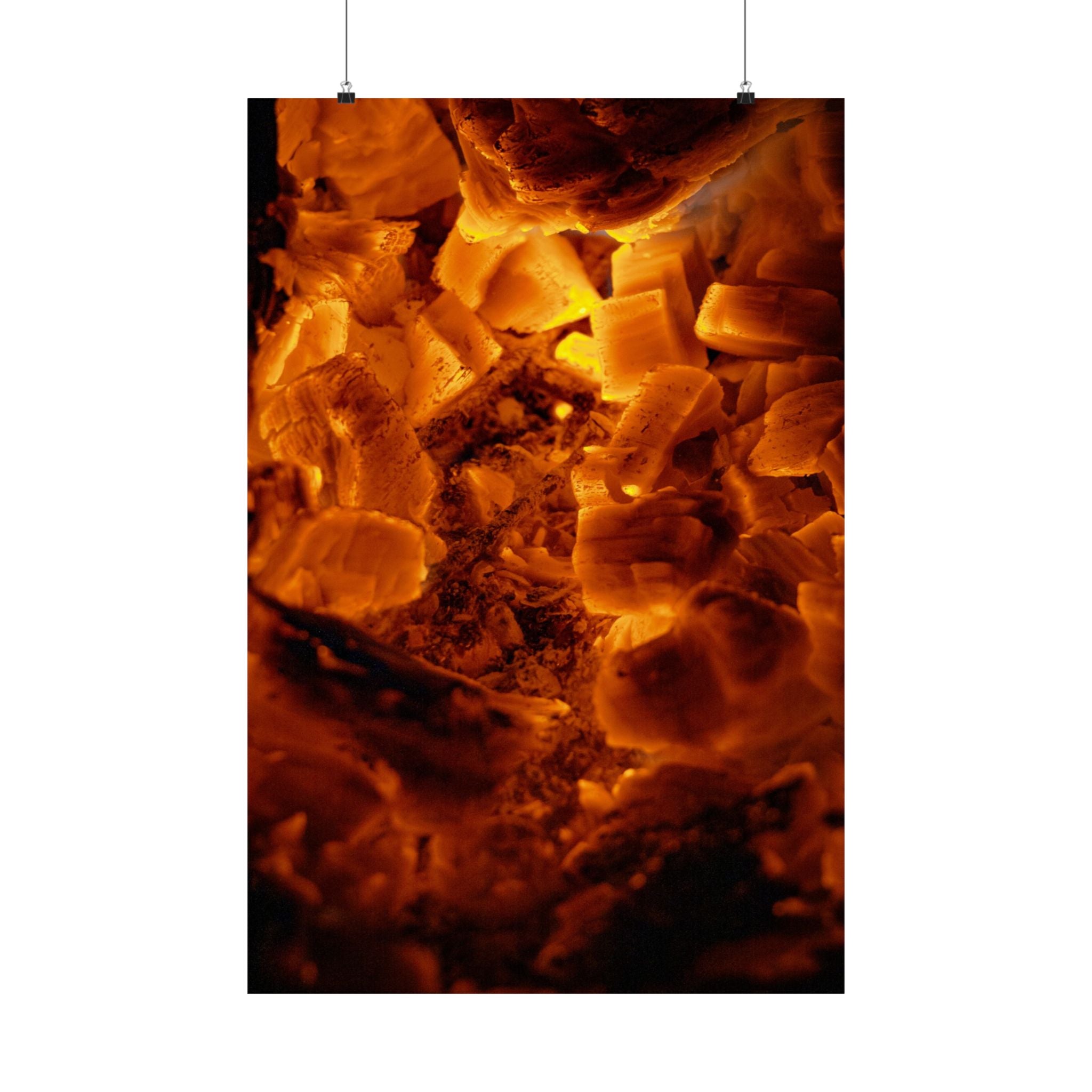 Embers Close-Up Matte Poster — Fiery Abstract Wall Art