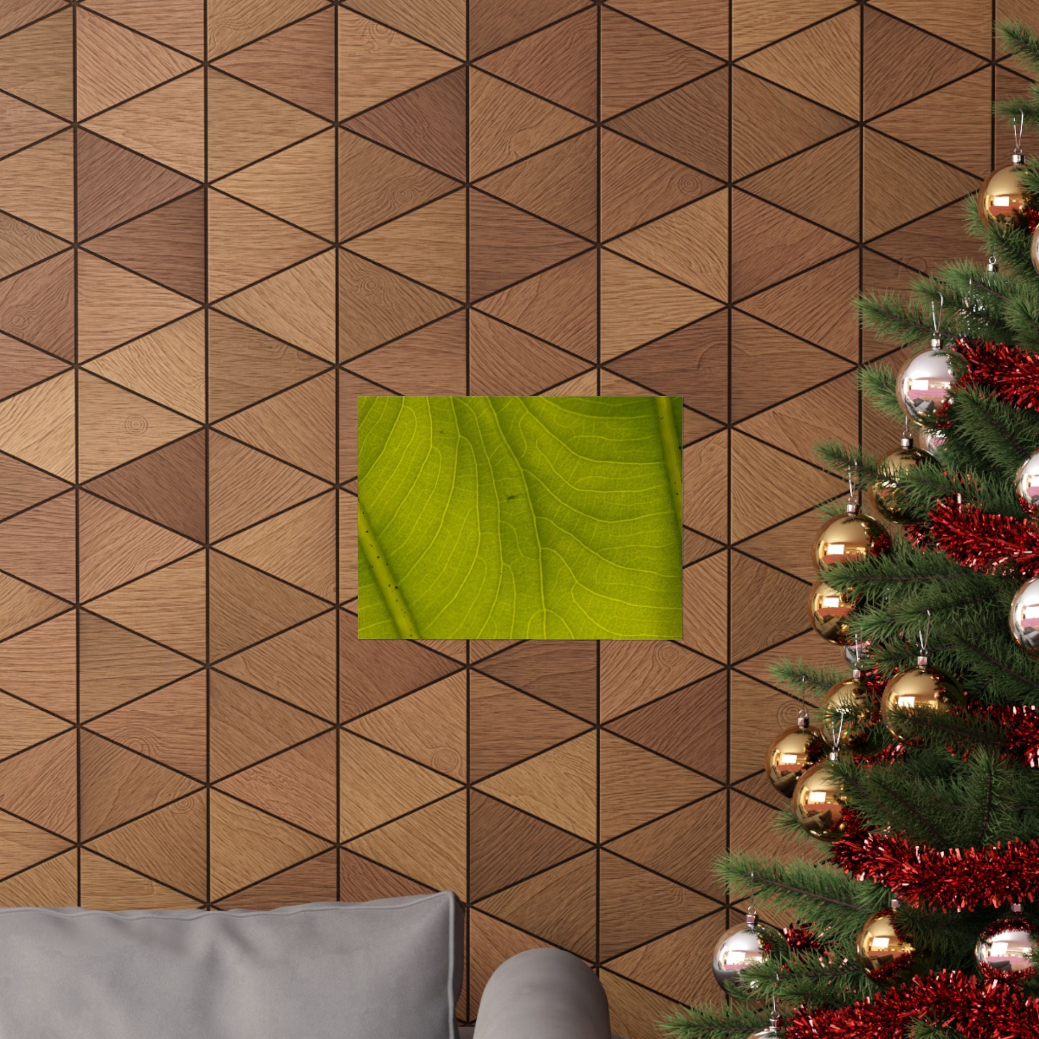 Botanical Leaf Close-Up Matte Poster — Green Nature Wall Art (Horizontal)