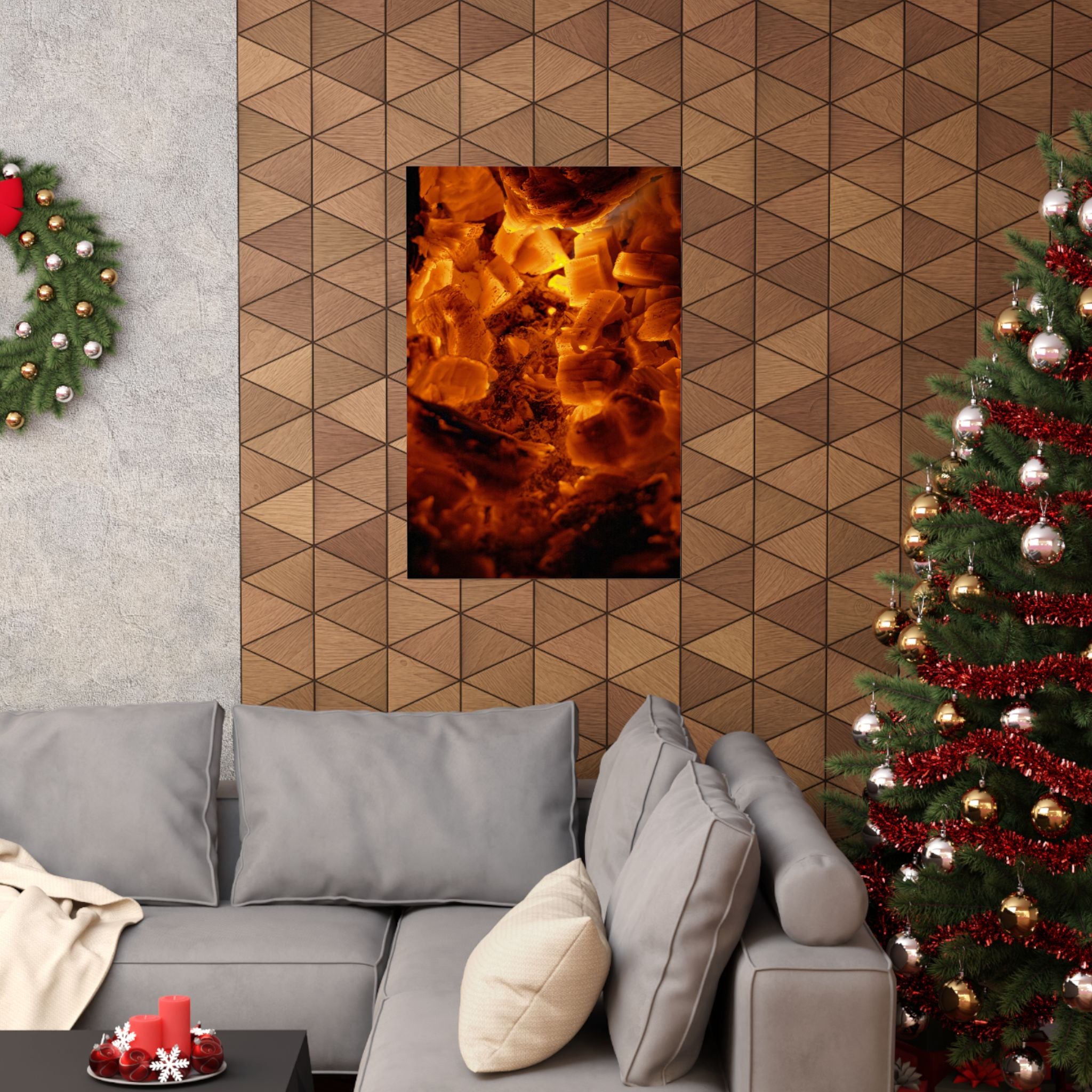 Embers Close-Up Matte Poster — Fiery Abstract Wall Art